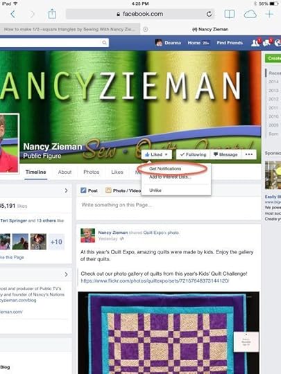 Receive Nancy Zieman Notifications on Facebook