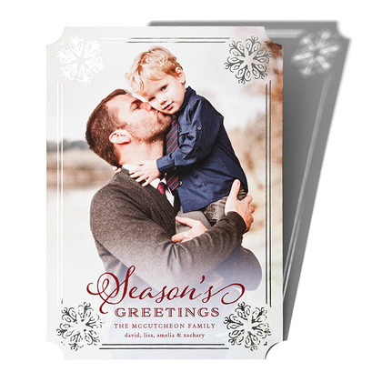 Intricate Winter - Laser-Cut Cards - Sarah Hawkins Designs - Rich Red - Red : Front