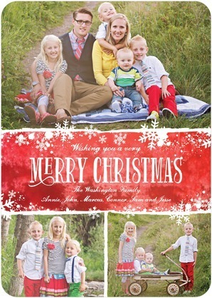 Glowing Winter - Flat Holiday Photo Cards - Fine Moments - Winterberry - Red : Front