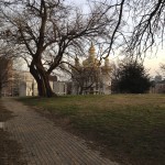 St. Michael the Archangel Ukrainian Catholic Church, just across Eastern Ave from the park. Baltimore had, and still has to an extent, ethnic neighborhoods, although they are less pronounced and much changed. There's a Ukrainian club in Canton and there's a little Italy between Fells Point and the Inner Harbor and a Spanish area in north Fells Point. If you look just to the right of the church, behind and above the streetlight in the park, in the distance, you can see the building where my condo was.