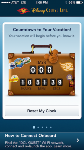 DCL app countdowns your trip.