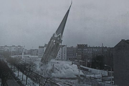 The demolition of the Church of Reconciliation in 1985