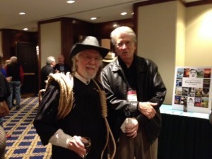 Jonathan Shapiro, dressed as an old west hanging judge, and the Hon. Michael Ponsor, author of The Hanging Judge