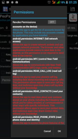 PeoPay permissions