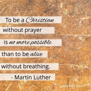 To be a Christian without prayer is no more possible than to be alive without breathing. ~ Martin Luther.