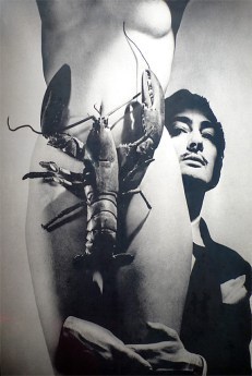 Dali with his work Aphrodisiac Telephone or Lobster Telephone...no doubt inspired by Nerval