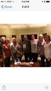 I was a suprise guest at my friend, Leslie Comer's, book club!