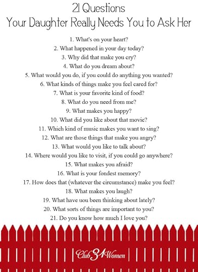 FREE Printable - 21 Questions Your Daughter Really Needs You to Ask Her