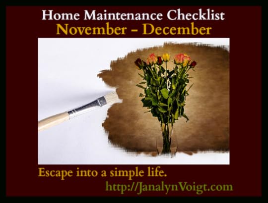 November-December Home Maintenance Checklist from Janalyn Voigt | Living a Simple Life