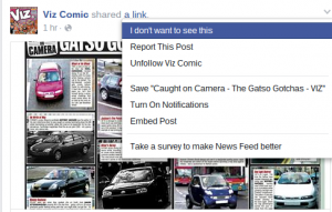 Dislike Facebook Items