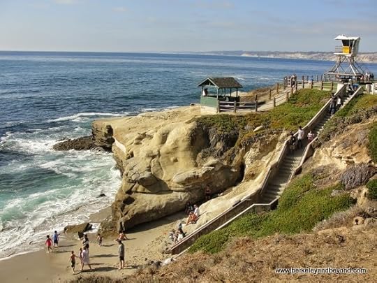 green beach hut at Ellen Browning Scripps Park in La Jolla, California