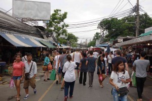 weekend market bustle