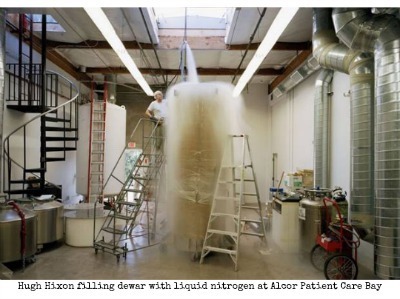 Hixon filling dewar at Alcor
