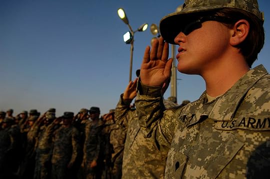 female soldier saluting