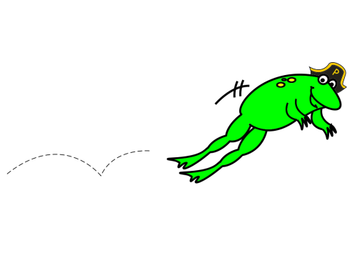 pirate frog hopping green