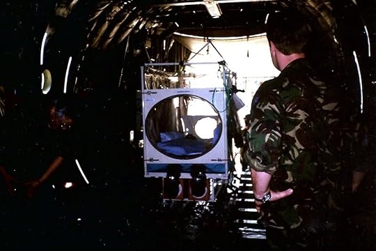 Evacuation - The RAF Tactical Medical Wing Isolation Chamber on the C-130 that evacuated me from Sierra Leone