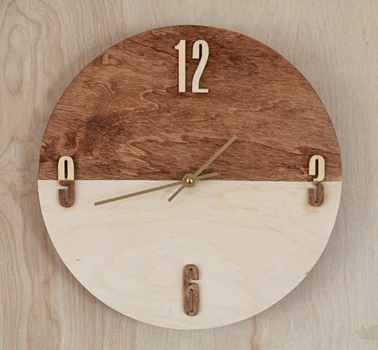 how to make a stained plywood clock via Kristina J blog