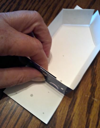 Hot glue Christmas card box ends