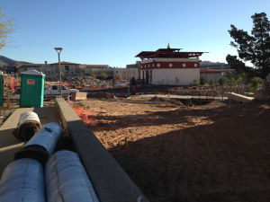This lakhang (temple) once sat on the National Mall in DC. It's being readied for public view in UTEP's plaza.