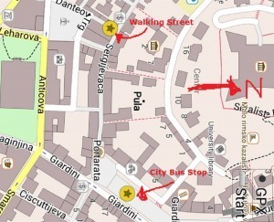 awesome things to do in Pula, Croatia. Walking street to city bus stop