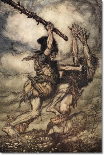 arthur-rackham-fafner-kills-fasolt-1911-approximate-original-size-6x8