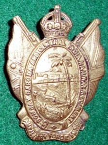 The cap badge of the Bombay, Baroda and Central India Railway Regiment