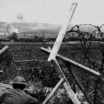 Shells falling on Messines