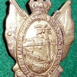 The cap badge of the Bombay, Baroda and Central India Railway Regiment