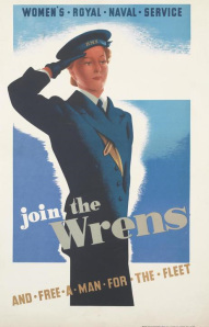 By mid-war, unmarried females were expected to do their bit by joining a home front service. The Women's Royal Navy Service was meant to free up men for combat by placing women in shore-based duties.