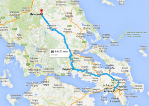 Map Athens - Meteora