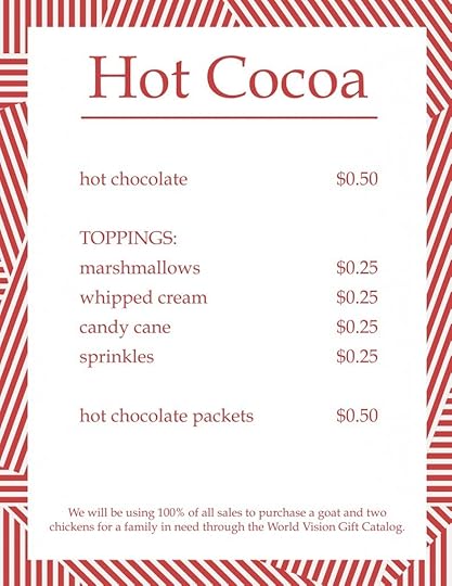 Hot Cocoa Stand for Charity