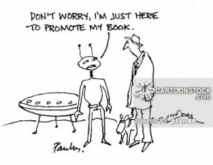 'Don't worry, I'm just here to promote my book.'