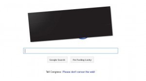 Google 18 January SOPA black bar