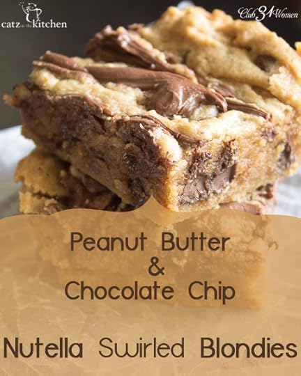 Yum! Peanutbutter and Chocolate Chip Nutella Swirled Blondies