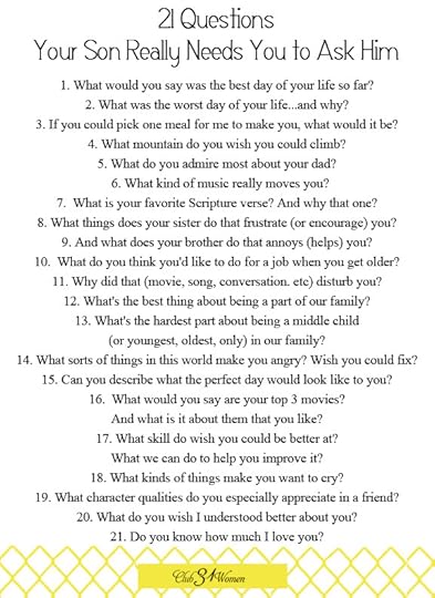 FREE Printable - 21 Questions Your Son Needs You to Ask Him
