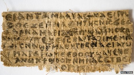 A previously unknown scrap of ancient papyrus written in ancient Egyptian Coptic