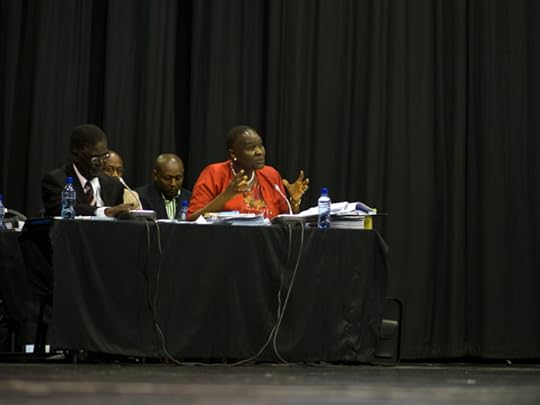 Rustenburg, North West, South Africa. 2013, April 5.The Farlam Commission into the Marikana Massacre sitting in Rustenburg, with Police Commissioner Riah Phiyega being questioned. Photo Greg Marinovich