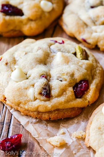 Salty Sweet White Chocolate Cranberry Pistachio Cookies-- the butter and cornstarch MAKE these cookies!