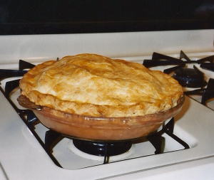 Pie on stove
