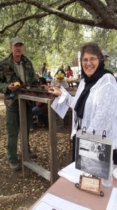 Curt & I demonstrating vintage apple sorter
