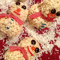 Snowmen Rice Krispie Treats