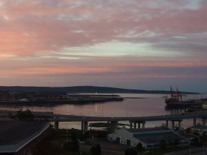 View of Saint John's sunrise from the Homeport B&B