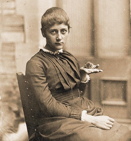 Beatrix Potter with pet mouse, 1885