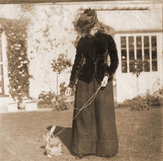 Beatrix Potter with pet rabbit, 1981