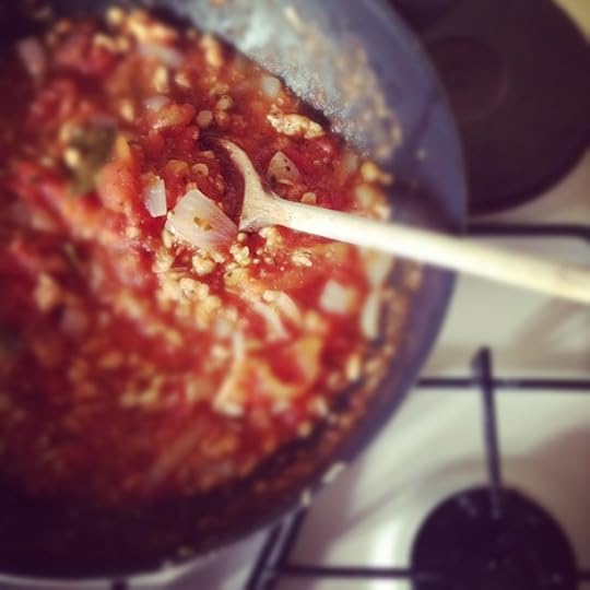 home sweet home... Spag sauce tomate &tempeh