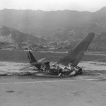 One of the DC-2s destroyed at Hong Kong, December 1941