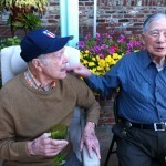 Pete Goutiere and Moon Chin -- CNAC's two senior pilots sharing a laugh