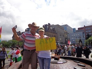 At the eternal flame. We'd been drenched in a downpour but the sun came out again.