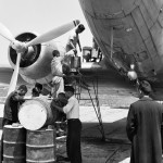 Hand fueling or adding oil to a CNAC DC-3 or C-47
