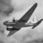 CNAC C-46 in flight, late 1940s